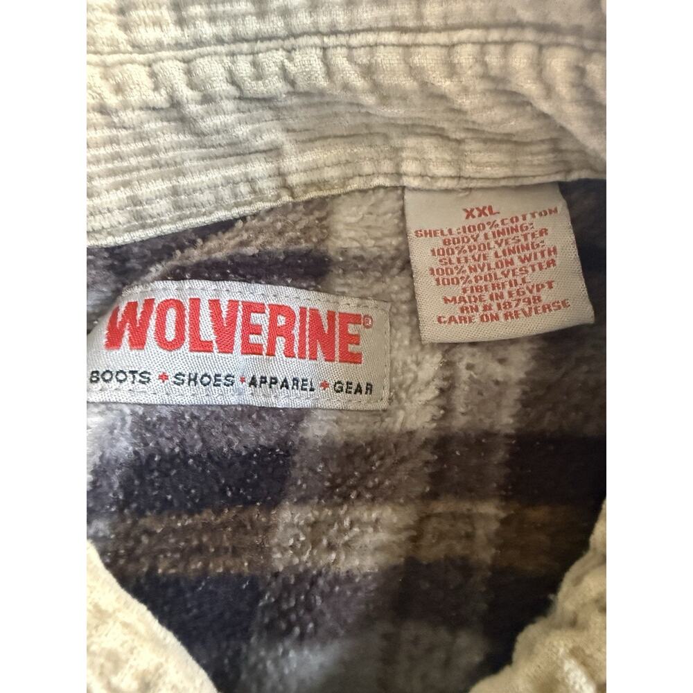Vintage Wolverine Jacket Mens XXL Brown Corduroy Flannel Lined Shacket Button - Picture 2 of 4